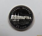 Canada Sterling Silver 25 Cents Provincial Quarter Quebec 1992 PROOF BU SCARCE