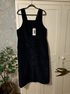 TOAST CORDUROY PINAFORE DRESS SIZE 14 NAVY NEW WITH TAGS - Picture 1 of 1