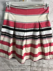 New York & Company NY&C Stretch Damen Rock Gr. 0 rosa weiß schwarz ausgestellt - Bild 1 von 4