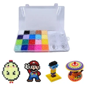 Confezione ricarica perline fusibile 2,6 mm Perler Hama e kit stater 3 pioli per bambini artigianato - Foto 1 di 12