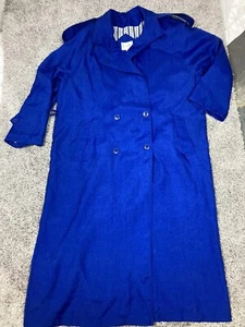 Vintage Cambridge Trench Coat Womens size 16 Blue No belt No Lining - Picture 1 of 4