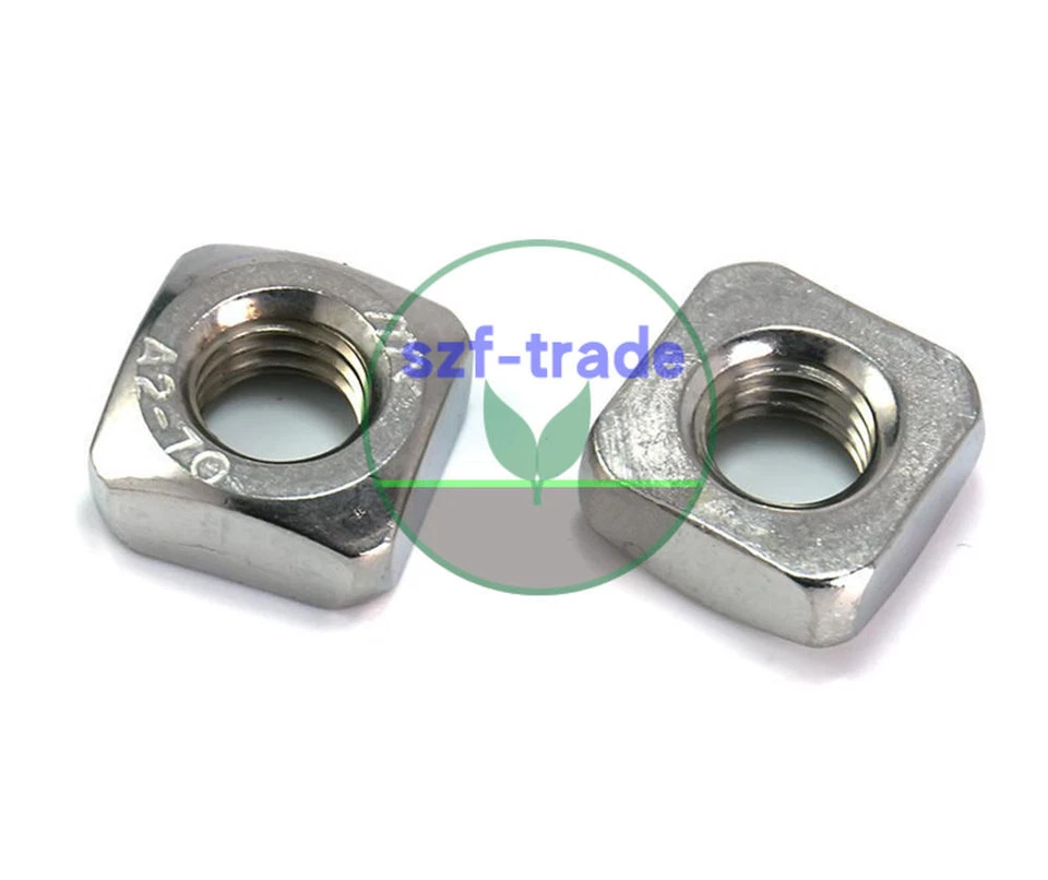 Metric Thread 304 Stainless Steel Square Nut Fastener Nut Screw Nut M3 To M10 - Photo 1/1