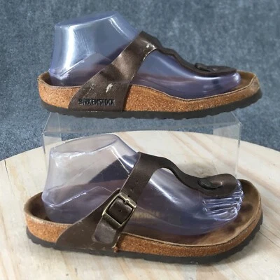 Sandalias Birkenstock para hombre 5 mujeres 7 Giza puntera chanclas cuero marrón Foto 1 de 4