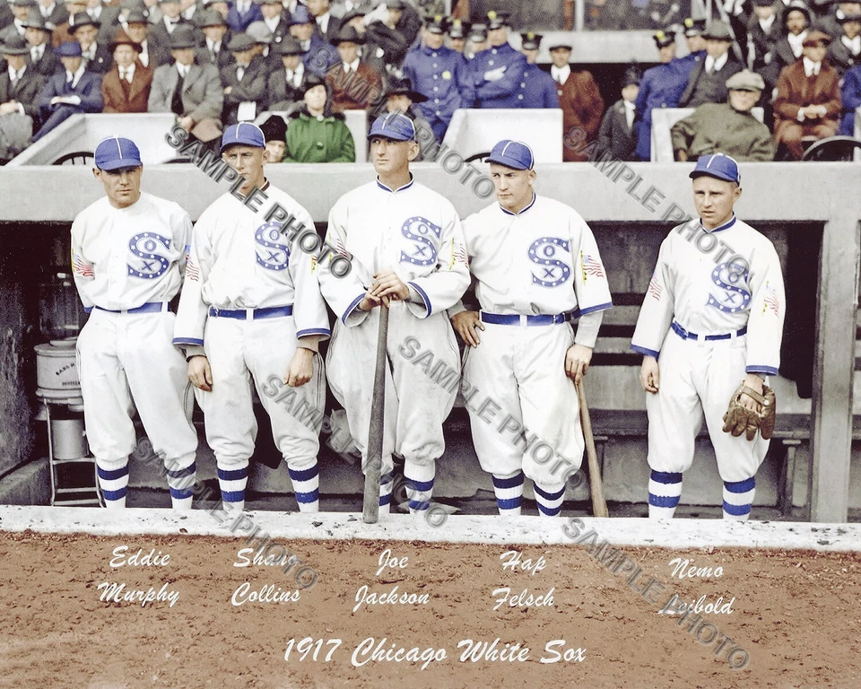 1917 Chicago White Sox Campeones Serie Mundial 8x10 Foto a Color Jackson Collins Foto 1 de 1