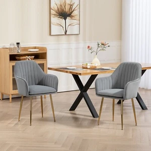 CHYTOO Dining Chair with Fabric Accent Arm Chairs Set of 2 Living Dining Room - Picture 1 of 8