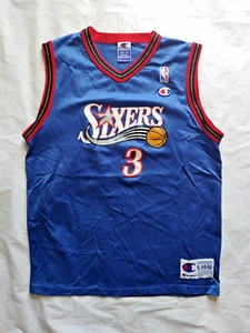 Vintage Allen Iverson #3 Philadelphia 76ers Champion Jersey - YOUTH Size Large - Picture 1 of 8