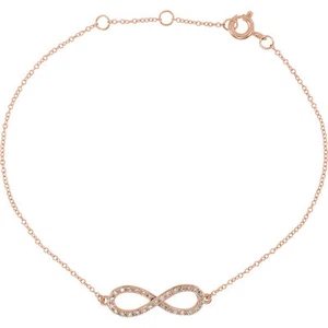Pulsera Diamante Estilo Infinito 8" en Oro Rosa 14K (1/6 quilates tw.) - Imagen 1 de 2