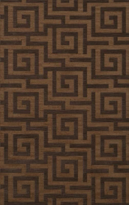 Yellow Transitional Hand Hooked Squares Curls Blocks Area Rug Geometric DV13 - Image 1 of 2