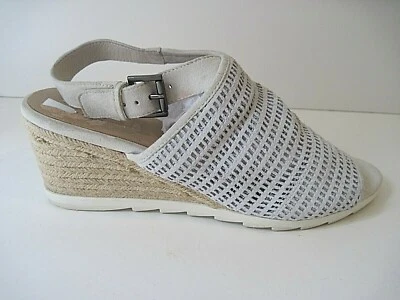 Eileen Fisher Aura Espadrille Wedge Suede Mesh Sandals-Cream -Size 9 M - Image 1 of 4