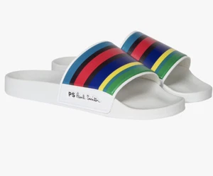 PS Paul Smith Men’s Sandals Size XL White Multicolor Band Made Italy NIB $95USD - Picture 1 of 12