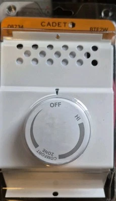 Cadet Built-In Baseboard Thermostat Double Pole BTF2W 08734 ~ New Factory Sealed - Image 1 of 3