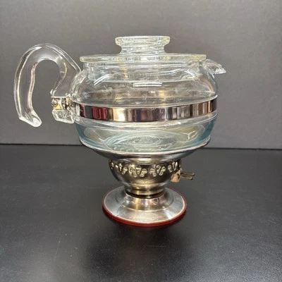 PYREX Flameware 8446 B Glass 6 Cup Stove Top Teapot Coffee Pot w/Silex Warmer - Image 1 of 4