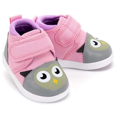Zapatos para niños pequeños ikiki Owl Squeaky | Rosa Foto 1 de 4