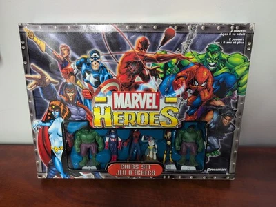 RARE Marvel Heroes Chess Set  Pressman 2003 COMPLETE Set with Board Pre-owned - Image 1 of 4