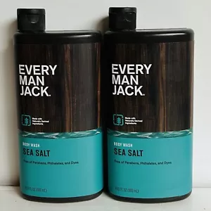 2-Pack New Every Man Jack ~ Sea Salt Body Wash w/ Bergamot Oil 16.9 fl oz Each - Picture 1 of 2
