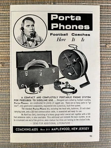 Porta Phones Football Coaching Aids Headset Maplewood NJ 1967 Vintage Print Ad - Bild 1 von 1