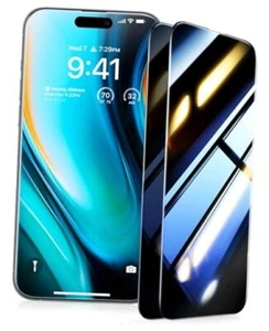 Ultra Top 9H+ Glass for iPhone 15 Pro Max Privacy Screen 2-iPhone 15 Pro Max - Picture 1 of 7