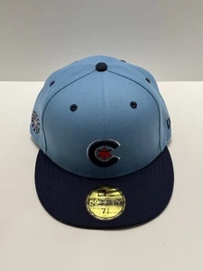 Chicago Cubs Hat New Era 5950 City Connect Light Blue & Navy Blue Hat - 7 3/8 - Picture 1 of 10