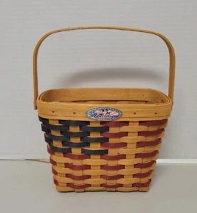 Longaberger 25th Anniversary Flag Basket 1998 Patriotic Red White Blue BRANDNEU - Bild 1 von 14