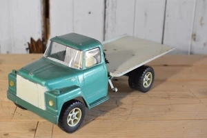 VINTAGE INTERNATIONAL HARVESTER IH ERTL TRUCK LINE AQUA TILT FLATBED WHITE SPOKE - Picture 1 of 9