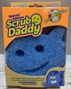 Scrub Daddy Beach Buddies Shark Summer Special Edition Flex Texture Scrubber - Picture 1 of 4