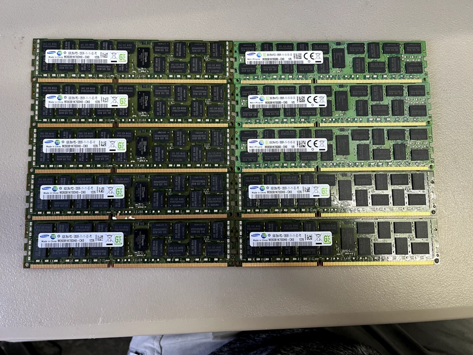 Samsung 80GB (10x 8GB) M393B1K70DH0-CK0 PC3-12800R DDR3 ECC Server Ram Memory - Image 1 of 1