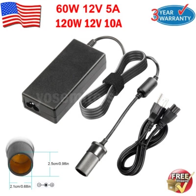 AC to DC 110V to 12V 5A 10A Car Cigarette Lighter Socket Converter Power Adapter - Image 1 of 4