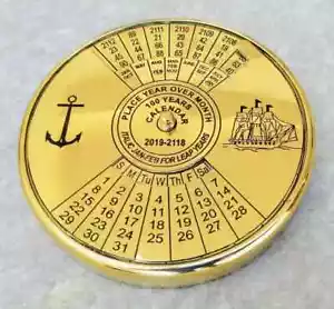Kelvin Brass Calendar Compass Antique Vintage Compass Brass Nautical Item - Picture 1 of 2