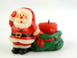 Vintage Jasco Christmas Friend Wax Santa Claus w/ Bag Candle Votive Holder - Picture 1 of 12