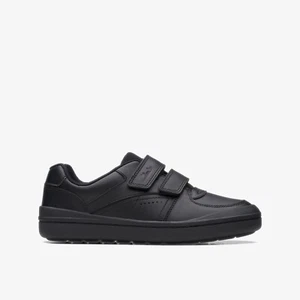BNIB Clarks Boys ROCK BAR K Black Leather School Shoes - Picture 1 of 2
