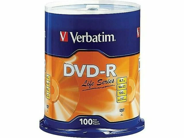 Verbatim Life Series 16x DVD-R Discs - Pack of 100 (Shipping Included) - Image 1 of 1