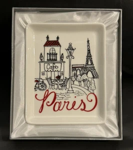 Pier 1 Imports Keramik Paris Schmuck Tablett Teller Wohndeko Dekoration mit Box - Bild 1 von 6