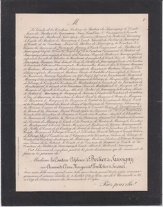 1891 Faire-part décès Mme de BERTIER de SAUVIGNY née POULLETIER de SUZENET - Imagen 1 de 1