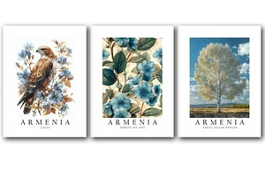 Armenia National Symbols, Set of 3 Poster Prints, Wall Art Home Décor, Unframed - Picture 1 of 8