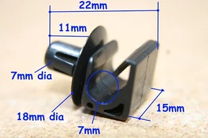 10x Brake Pipe Clips Black Plastic 6 mm Cable Fitting Fastener Single Holder - Picture 1 of 6