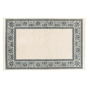 Alfa Rich 4x6 Area Rug, Ultra-Thin, Oriental, Blue Cream Rug, Non-Slip, Washable - Picture 1 of 7
