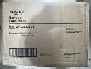 Equate Earloop Disposable Blue Face Mask (Qty 300 Masks Total) - Picture 1 of 2