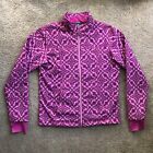 LL Bean Sweater Girls Large (14-16) Full Zip Mock Neck Jacket Pink
