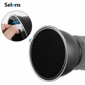 18cm Flash Reflector & Honeycomb Grid Bowens Mount for Studio Photography Light - Picture 1 of 11