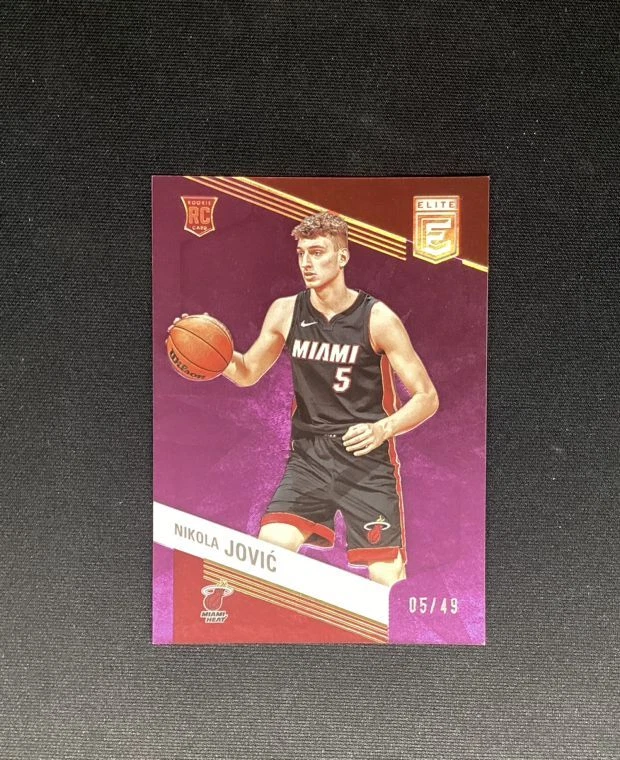 2022-23 Panini Elite Nikola Jovic RC 05/49 theSame Jersey Number Purple ssp HEAT