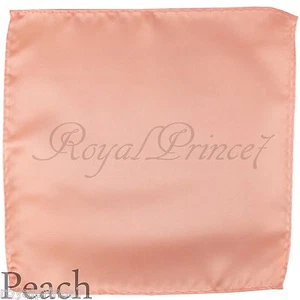New Men's Peach Micro Fiber Solid Handkerchief Pocket Square Hanky Wedding - Picture 1 of 1