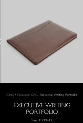 Cartera de escritura ejecutiva Royce; nueva en caja; cuero italiano; bronceado británico Foto 1 de 4