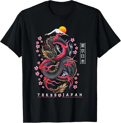 Japanese Aesthetic Dragon Tokyo Japan Manga Anime Asian 80_s Gift Unisex T-Shirt - Image 1 of 4