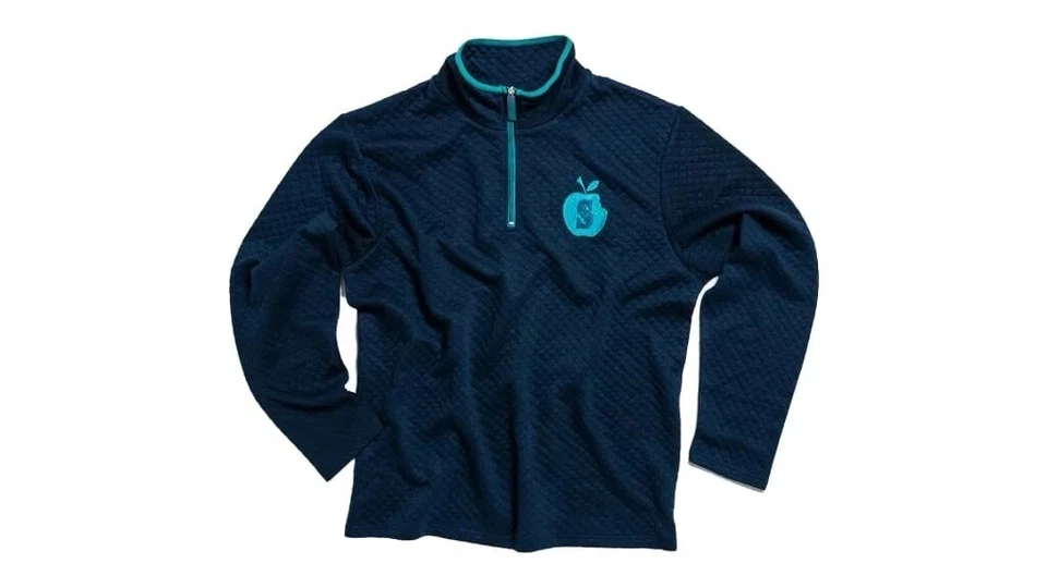 Seattle Mariners Small Teacher Appreciation Quilted Quarter Zip Jacket SGA 2025 - Image 1 of 1