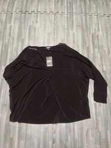 DKNY schwarzes asymmetrisches Top Bluse Gr. Large UVP 89 $ - Bild 1 von 7