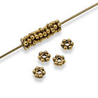 50 Antique Gold 3mm Daisy Spacer Beads - TierraCast Tiny Beads - DIY Jewelry