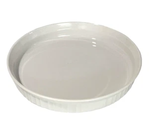 Vintage Corning Ware F-3-B 1,4 l weiß Quiche Schale 9 1/2" rund Keramik Backformen - Bild 1 von 11