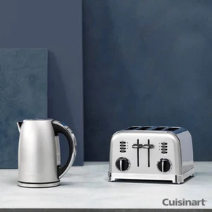Cuisinart Style Multi Temp 1.7L Kettle & 4 Slot Toaster Set Frosted Pearl CPK160 - Picture 1 of 18
