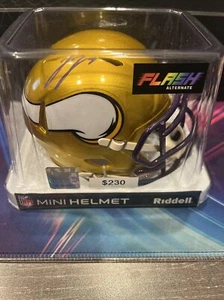 Von JJ McCarthy signierter alternativer Flash-Minihelm Beckett Zeuge Wikinger - Bild 1 von 3