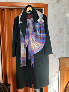 Forecaster Of Boston Womens Pure Wool Black Trench Coat USA Sz 14 - Picture 1 of 9